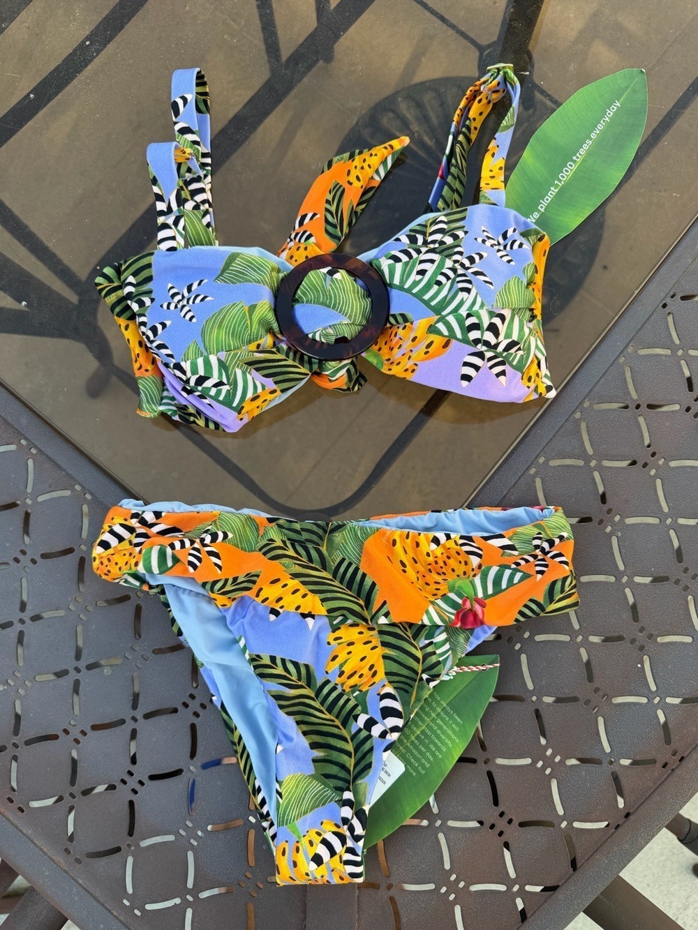 Set - Farm Rio Striped Bananas Bikini - Picture 2 of 9